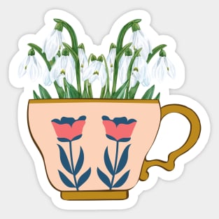 Flowers in a tea cup Sticker